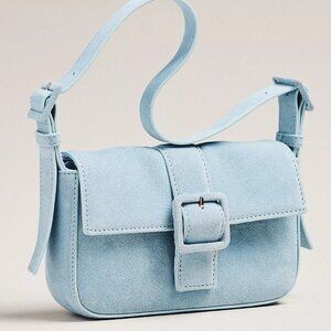 Fiona Blue Suede Buckle Bag